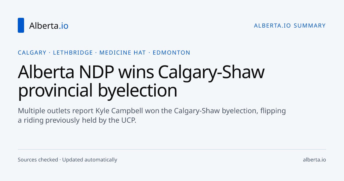 Alberta NDP wins Calgary-Shaw provincial byelection | Alberta.io